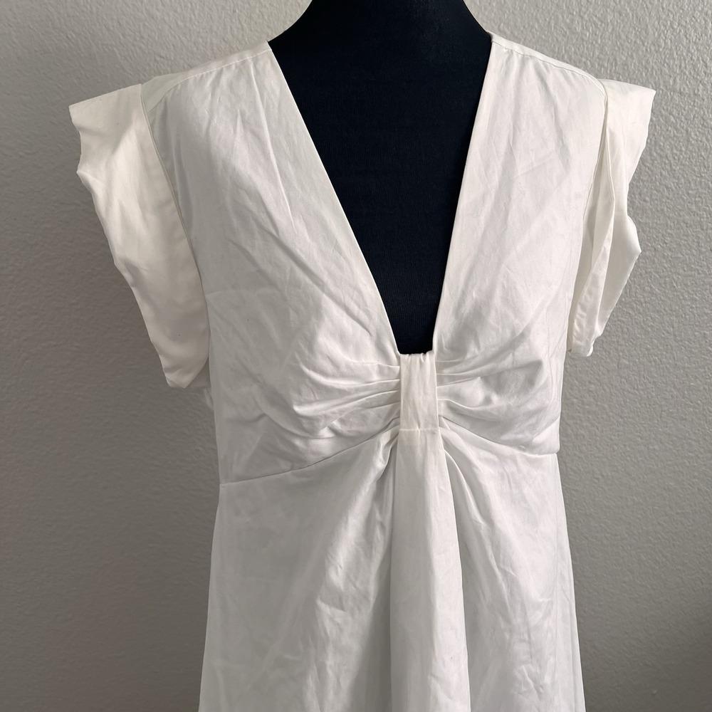 Steve Madden Large Tiered White Mini Dress Cotton Lined Minimalist Coastal NWT - Picture 2 of 8